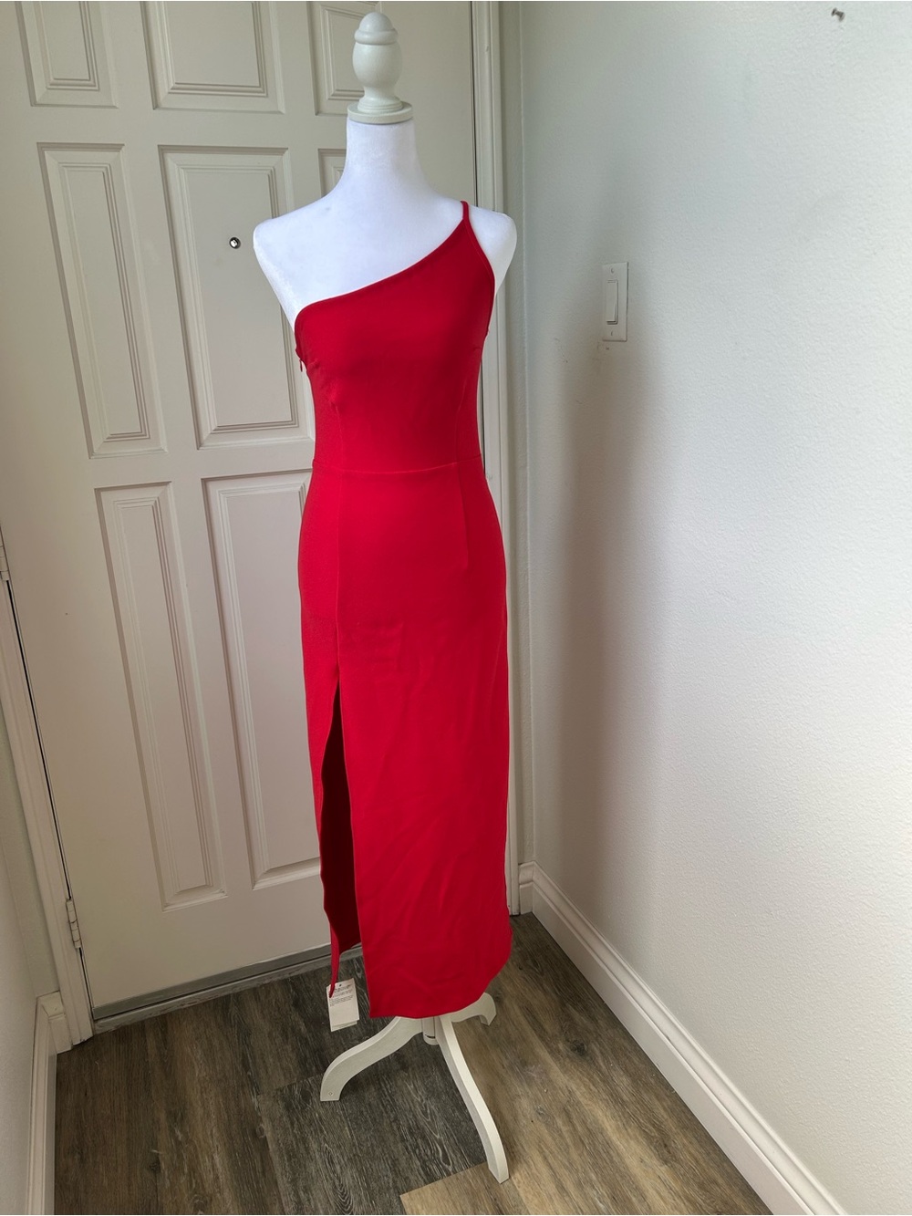 Abercrombie & Fitch One Shoulder Red Cocktail Dress NWT Side Slit Petite SP